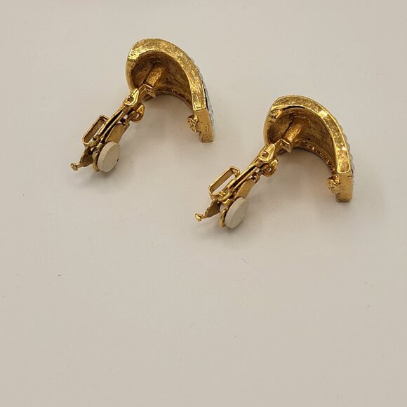 Butler Fifth Avenue Collection Crystal Rhinestone Gold-tone Clip-on Earrings - Picture 8 of 9